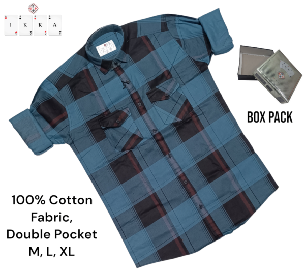 MENS DOUBLE POCKET CHECKERED SHIRTS( PACK OF 3)