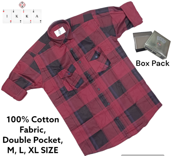 MENS DOUBLE POCKET CHECKERED SHIRTS( PACK OF 3)