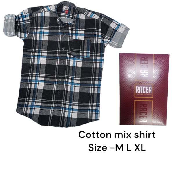 MEN BOX PACK COTTON MIX CHECKS SHIRTS-6402-(PACK OF 3)