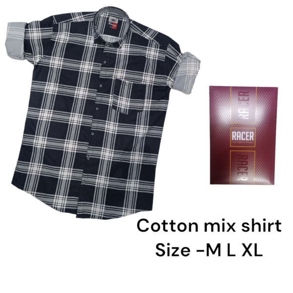 MEN BOX PACK COTTON MIX CHECKS SHIRTS-6403-(PACK OF 3)