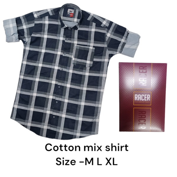 MEN BOX PACK COTTON MIX CHECKS SHIRTS-6409-(PACK OF 3)