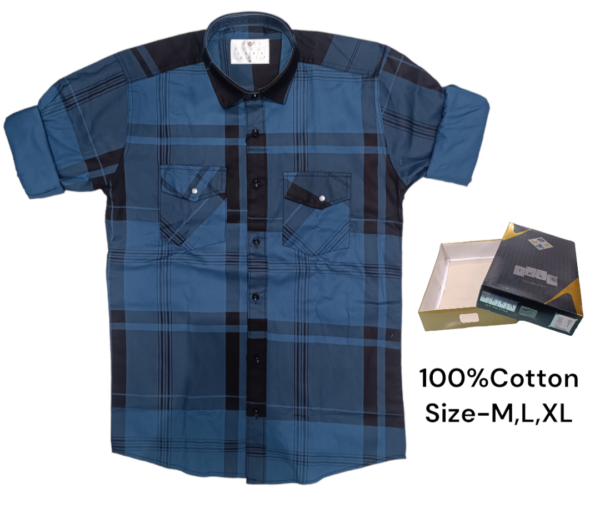 MEN BOX PACK 100%COTTON FEBRIC CHECKS SHIRT-9202-(PACK OF 3)