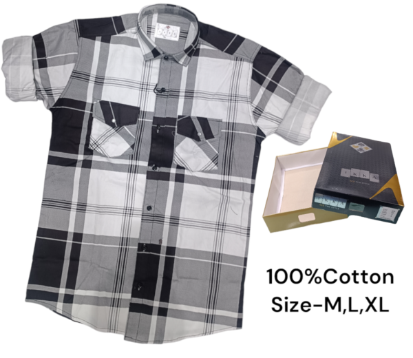 MEN BOX PACK 100%COTTON CHECKS SHIRT-9202-(PACK OF 3)