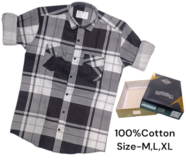 MEN BOX PACK 100%COTTON CHECKS SHIRT-9203-(PACK OF 3)