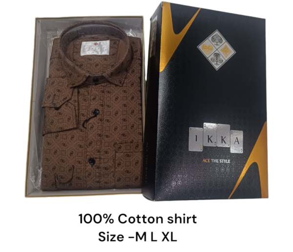 MEN BOX PACK 100% COTTON PRINTED SHIRT-9210-(PACK OF 3)