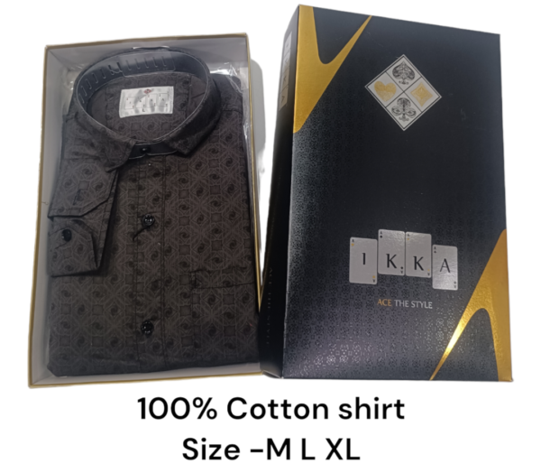 MEN BOX PACK 100% COTTON PRINTED SHIRT-9210-(PACK OF 3)