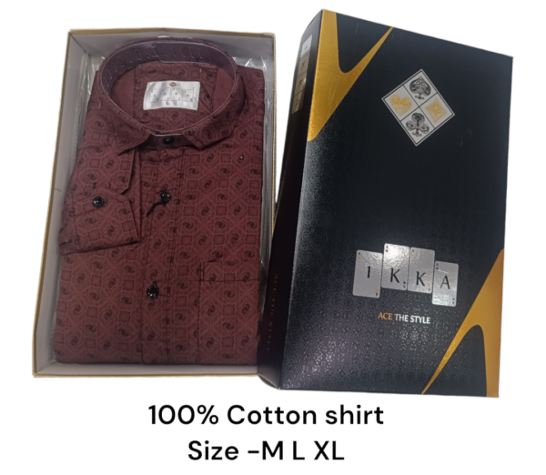 MEN BOX PACK 100% COTTON PRINTED SHIRT-9210-(PACK OF 3)