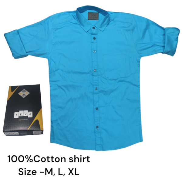 MEN BOX PACK 100% COTTON SOLID SHIRTS-9227-(PACK OF 3)