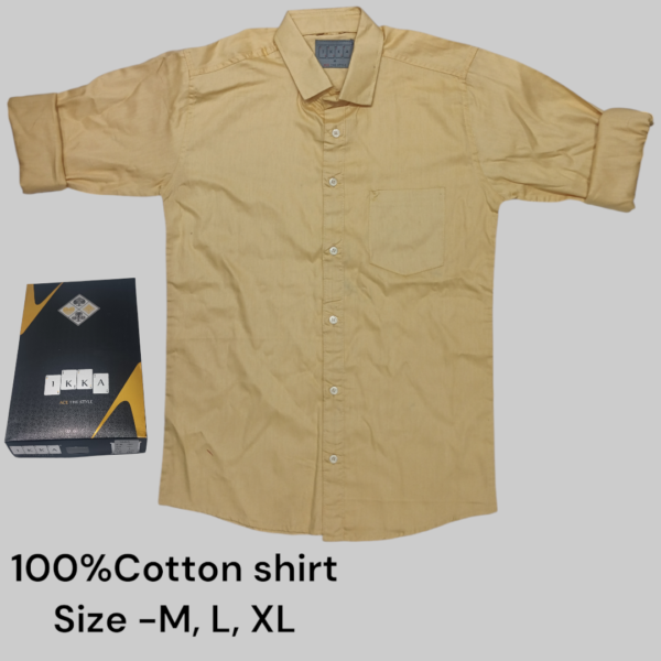 MEN BOX PACK 100% COTTON SOLID SHIRTS-9227-(PACK OF 3)