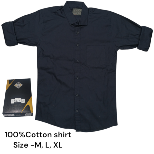 MEN BOX PACK 100% COTTON SOLID SHIRTS-9227-(PACK OF 3)