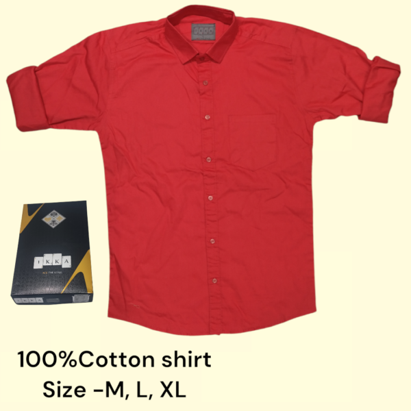 MEN BOX PACK 100% COTTON SOLID SHIRTS-9227-(PACK OF 3)