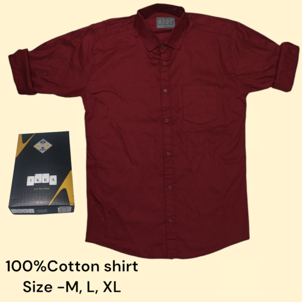 MEN BOX PACK 100% COTTON SOLID SHIRTS-9227-(PACK OF 3)